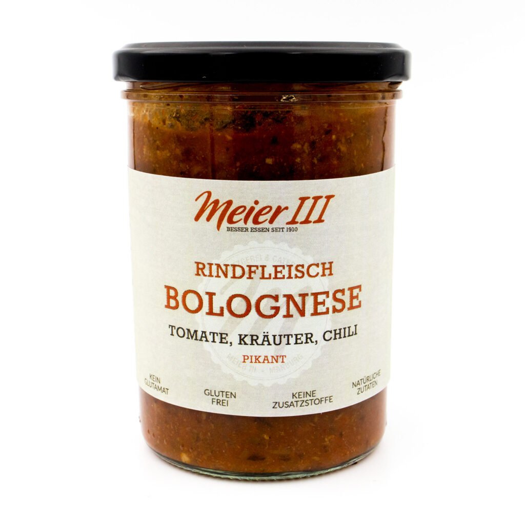 Rindfleisch Bolognese im Glas ⋆ Meier III GmbH Spezialitäten Metzgerei ...